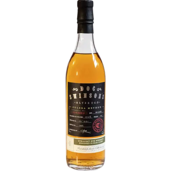 Doc Swinson’s Alter Ego Straight Rye Finished Rum Casks Whiskey 750ml