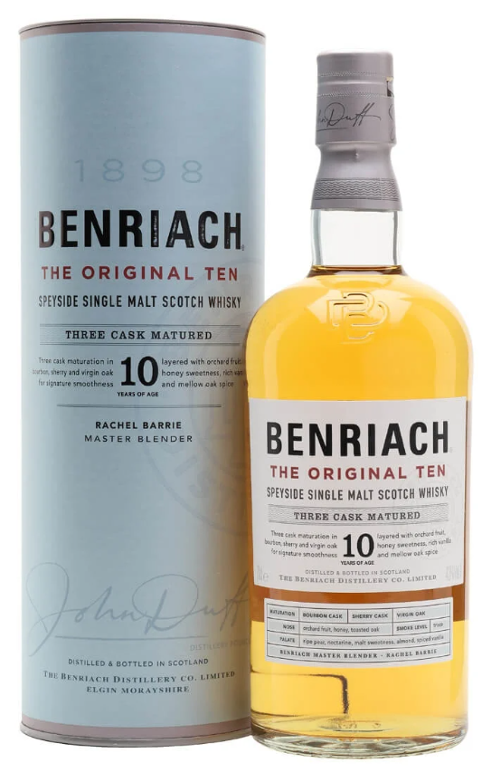 Benriach 10 Year Old The Smoky Ten Three Cask Matured Speyside Single Malt Scotch Whisky 750 ML