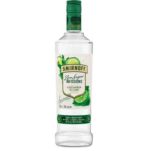 Smirnoff Vodka Zero Sugar Infusions Cucumber Lime – 750ML