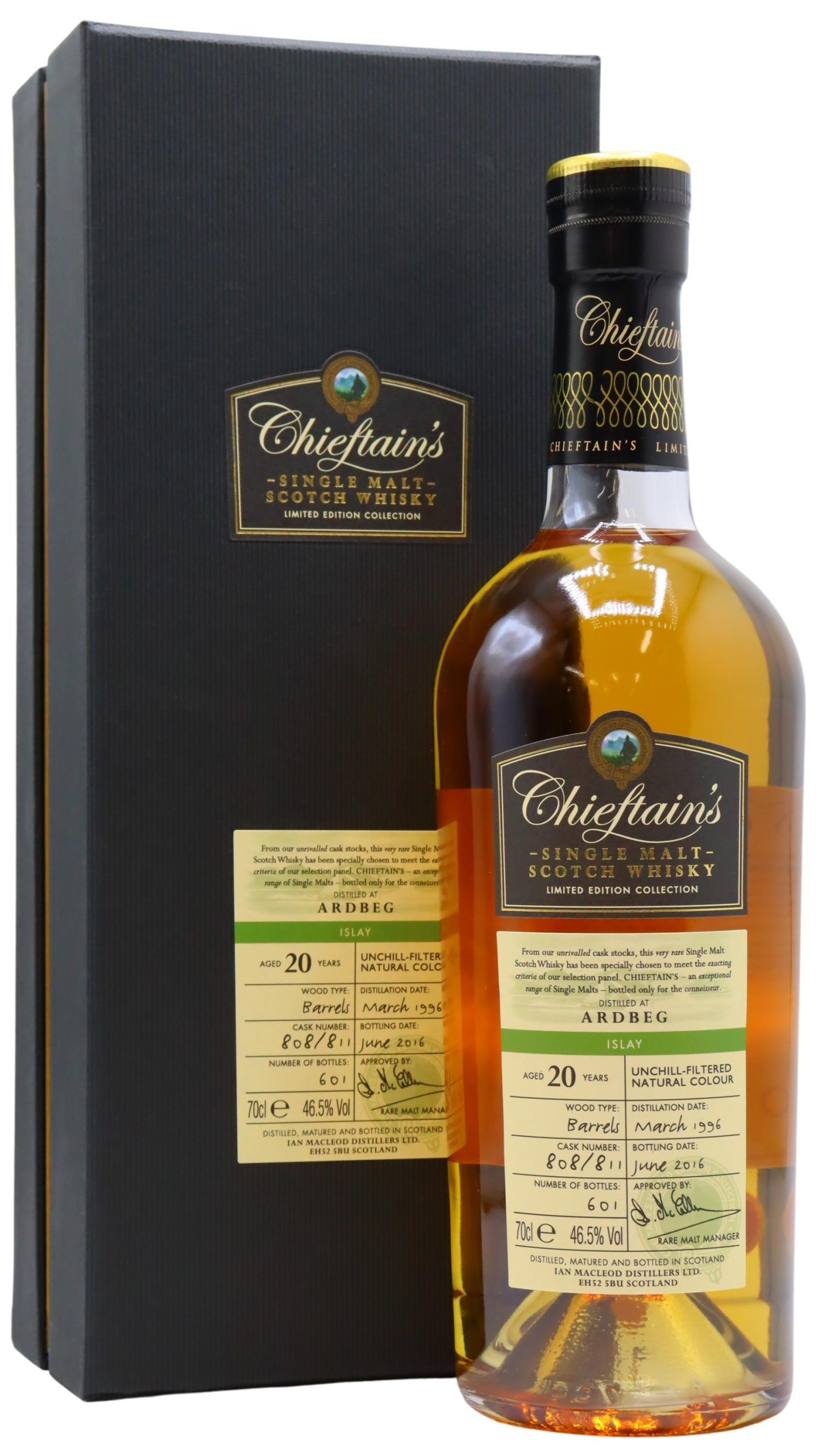 Ardbeg – Chieftain’s Single Malt 1996 20 year old Whisky 70CL