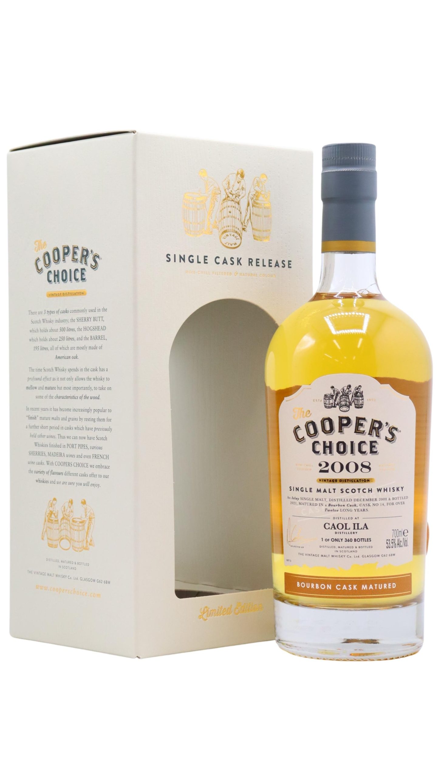 Caol Ila – Cooper’s Choice – Single Bourbon Cask #14 2008 12 year old Whisky 70CL