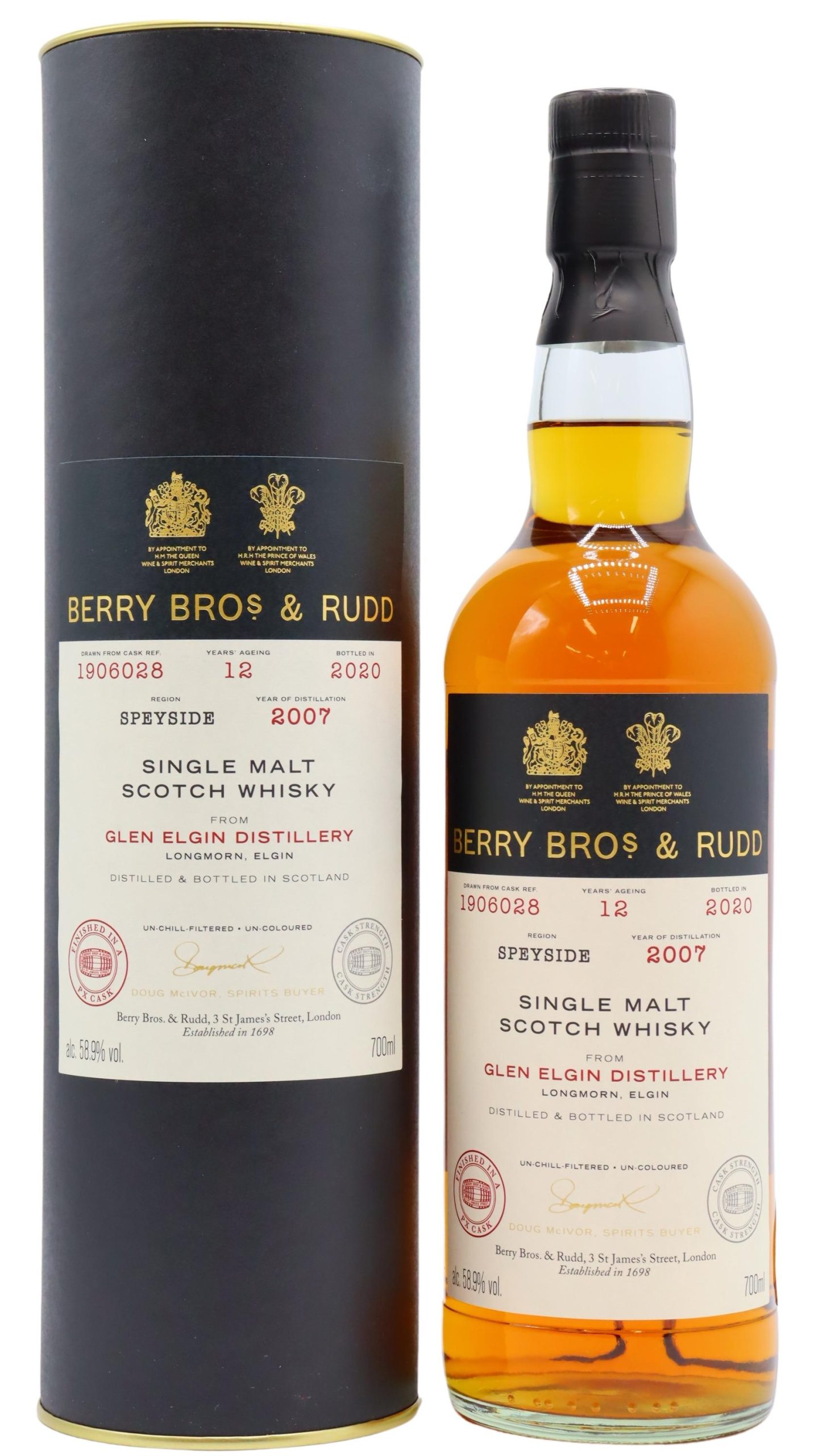 Glen Elgin – Berry Bros & Rudd – Single Cask #1906028 2007 12 year old Whisky 70CL