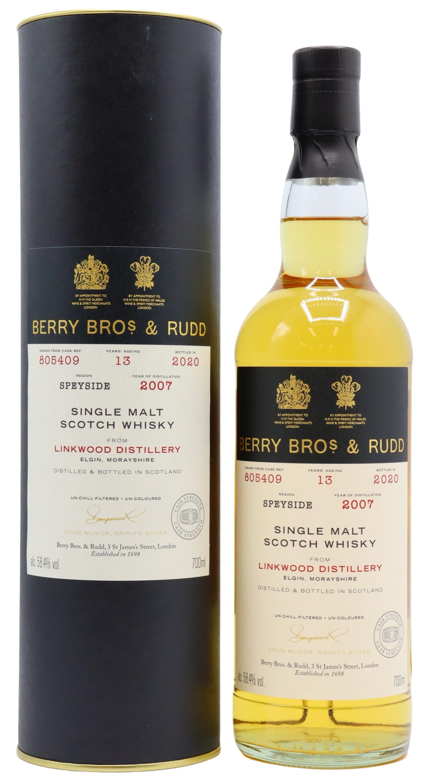 Linkwood – Berry Bros & Rudd – Single Cask #805409 2007 13 year old Whisky 70CL