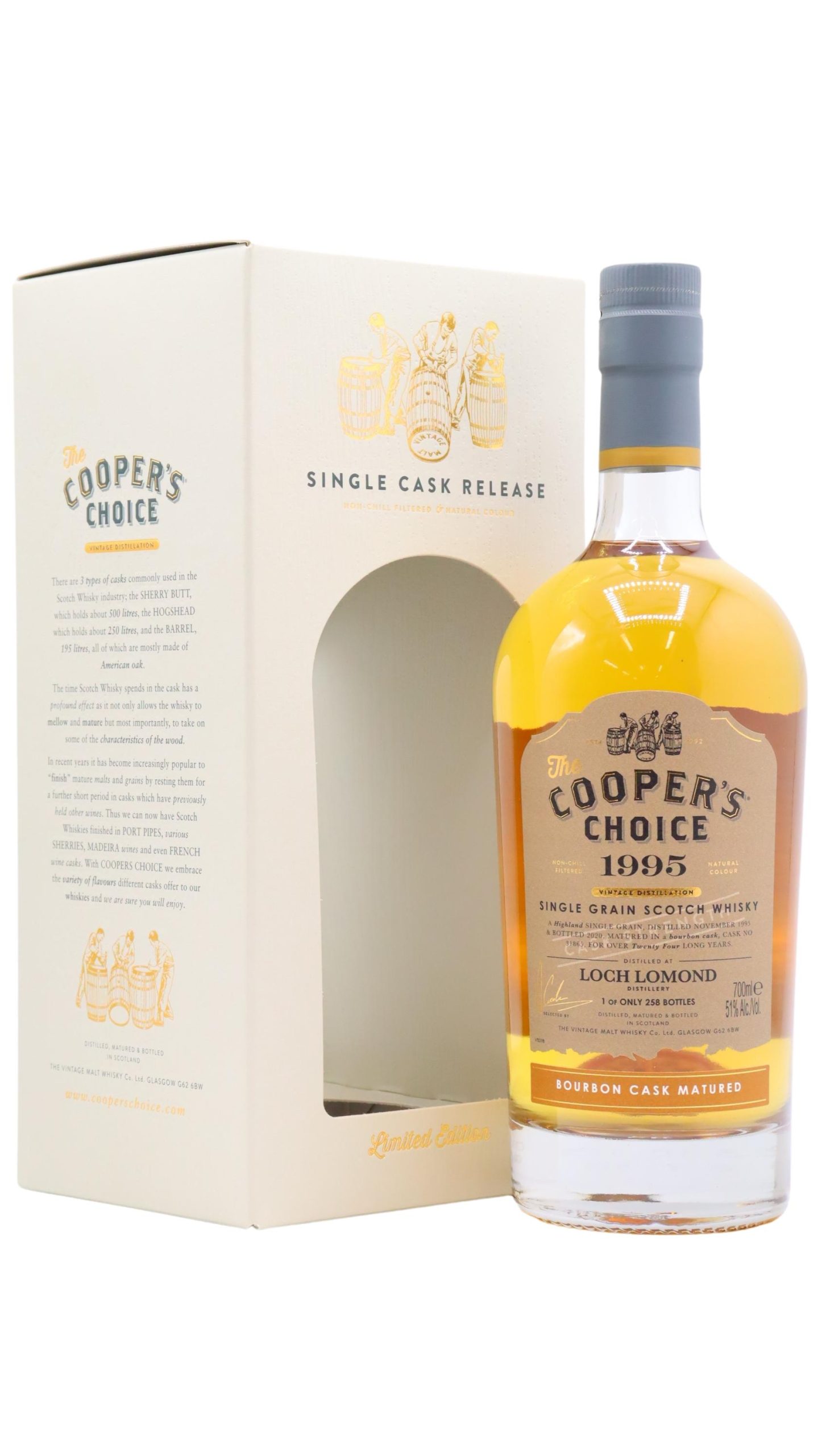 Loch Lomond – Cooper’s Choice – Single Bourbon Cask #31865 1995 24 year old Whisky 70CL