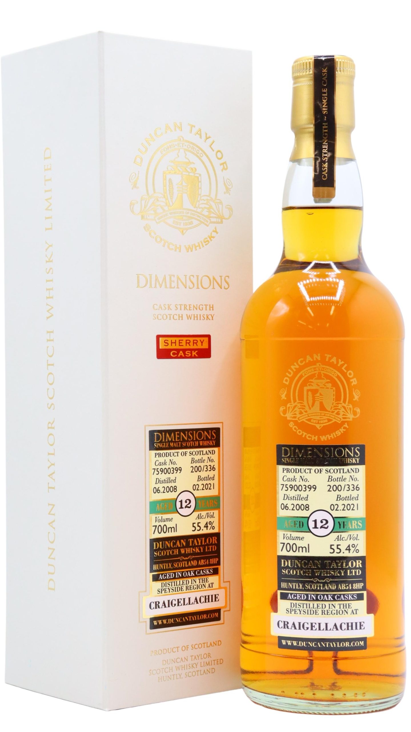 Craigellachie – Dimensions Single Cask #75900399 2008 12 year old Whisky 70CL